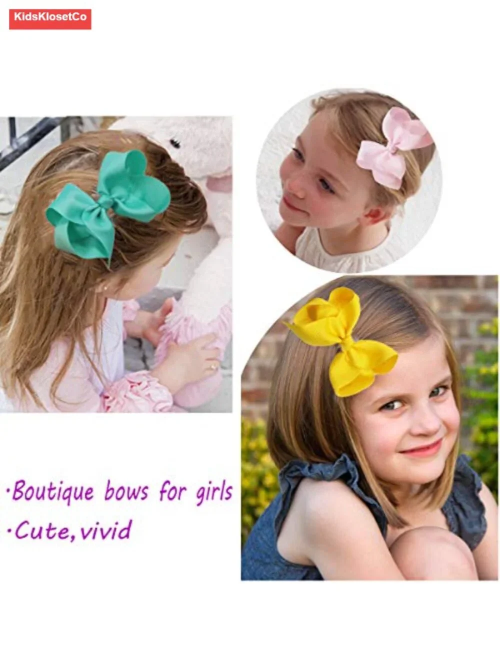 40 Grosgrain Ribbon Hair Bows for Girls with Alligator Clips